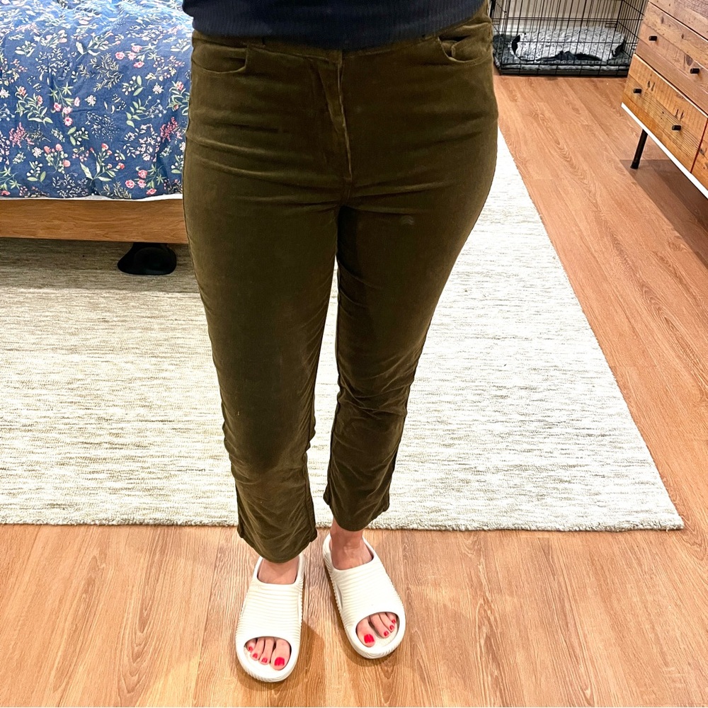 Green Velvet Paige Pants